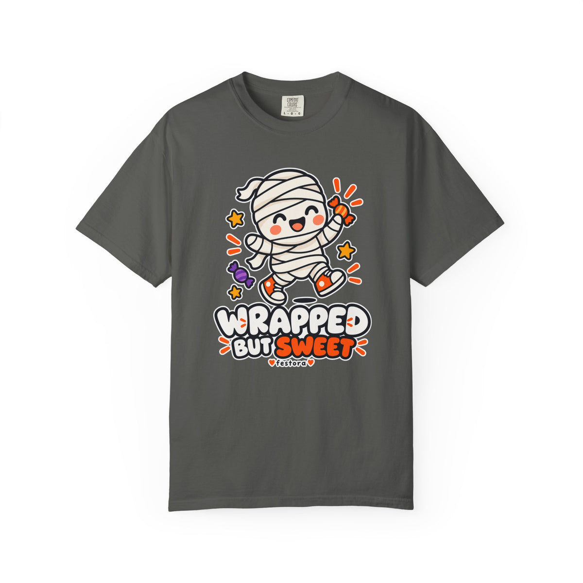 Wrapped but Sweet Halloween T-Shirt | Cute Mummy Graphic Tee