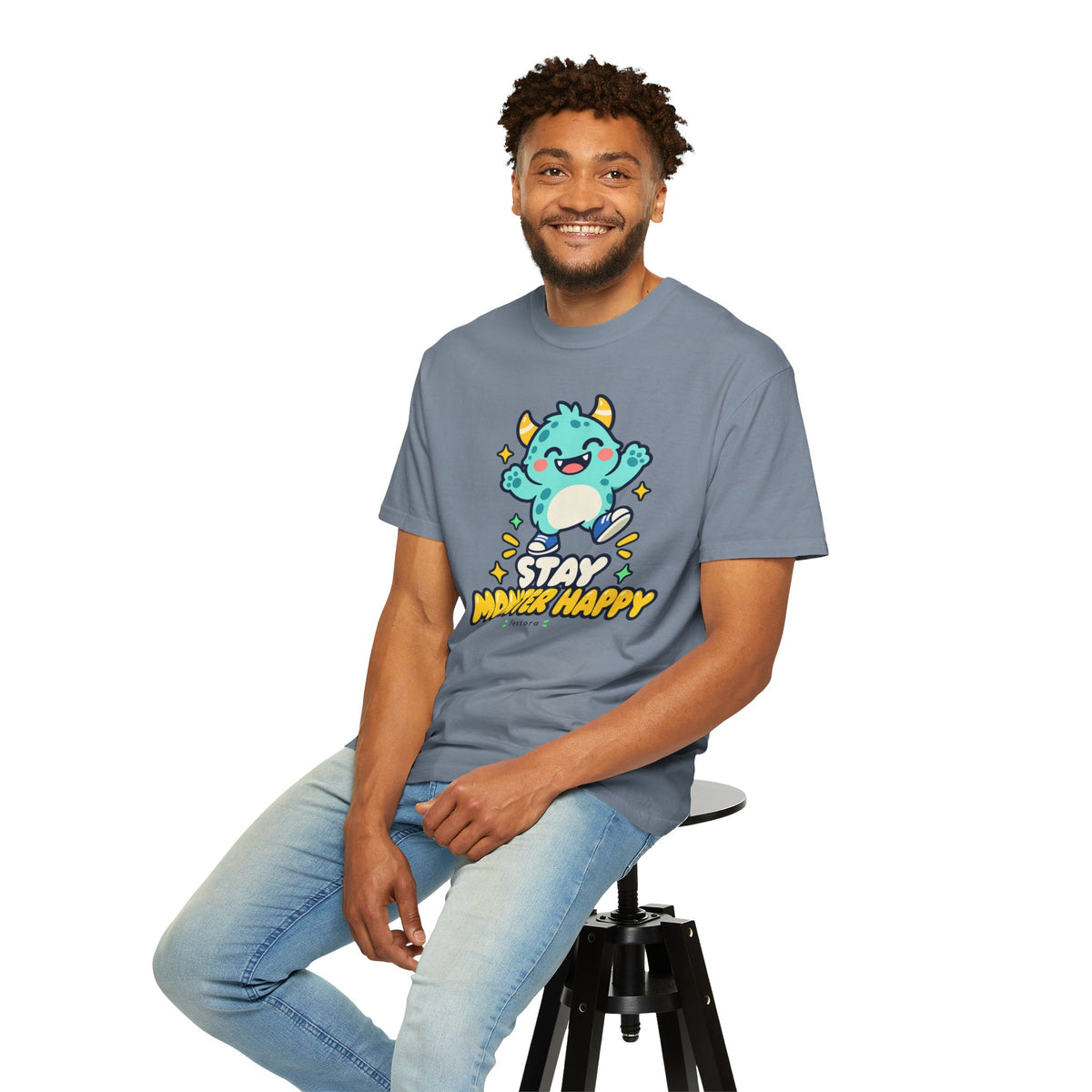 Stay Monster Happy – Cute Monster Graphic T-Shirt
