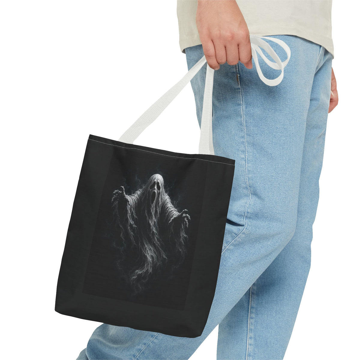 Ghostly Spirit Tote Bag — Spooky Halloween All-Over Print