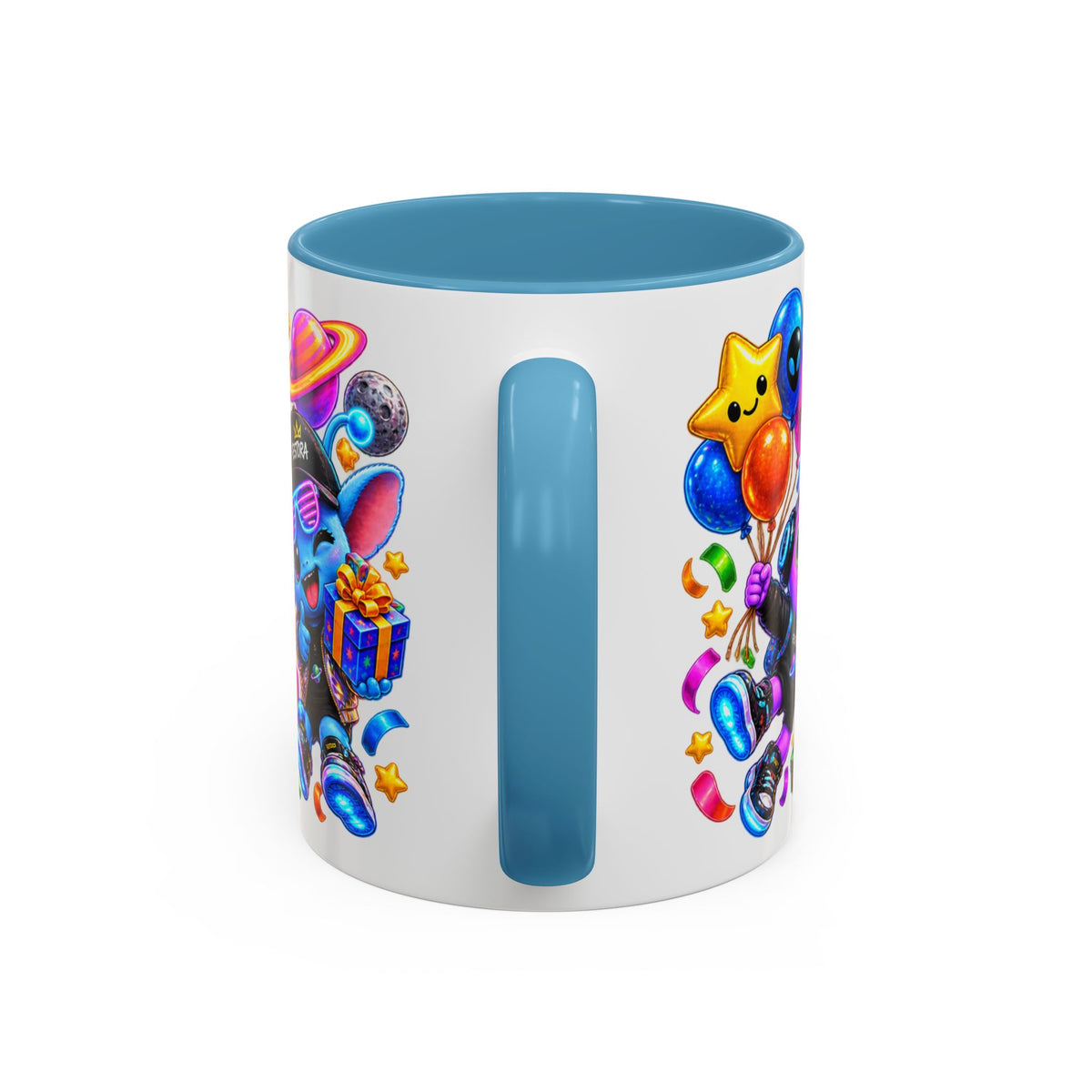 Happy Birthday Out of This World Accent Mug — Cute Alien Space Birthday Coffee Cup (11oz)
