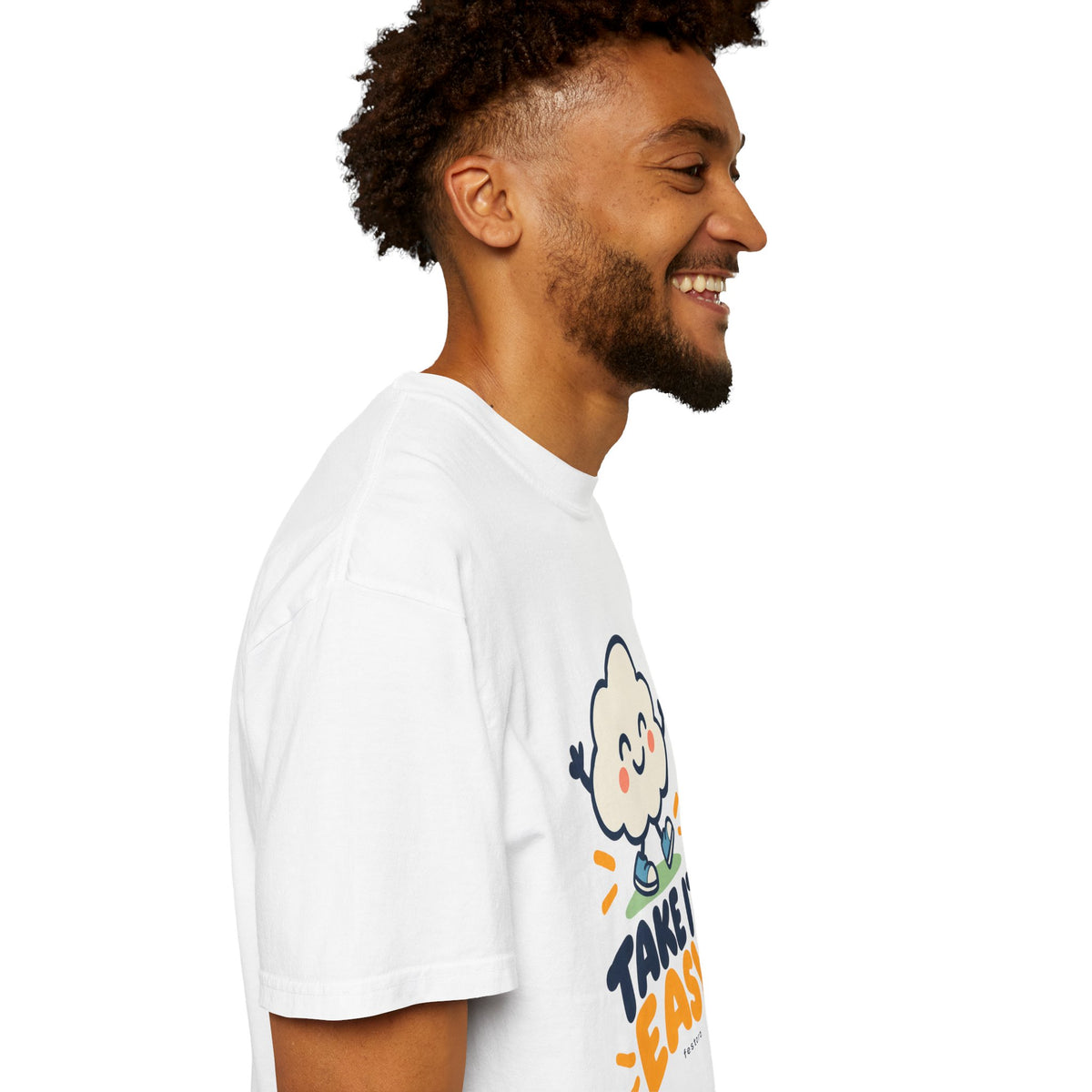 Take It Easy – Happy Cloud Graphic T-Shirt | Festora Everyday