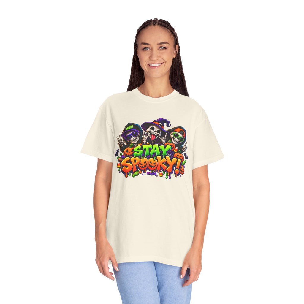 Stay Spooky Halloween T-Shirt – Funny Skeleton Crew Colorful Graphic Tee