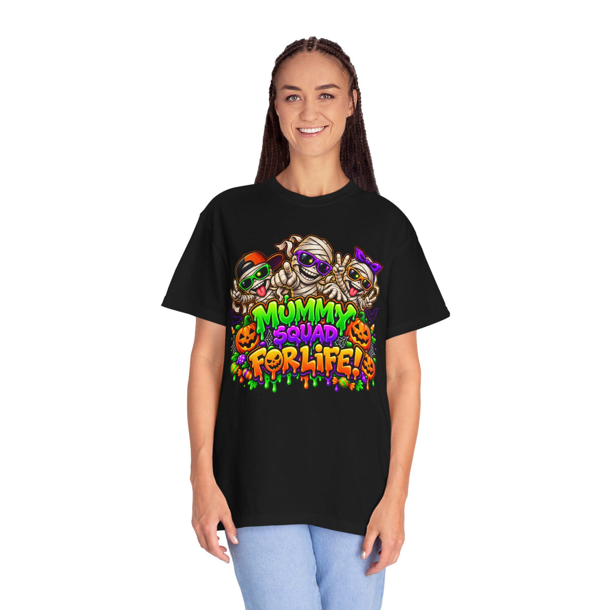 Mummy Squad For Life Halloween T-Shirt – Funny Colorful Mummy Graphic Tee