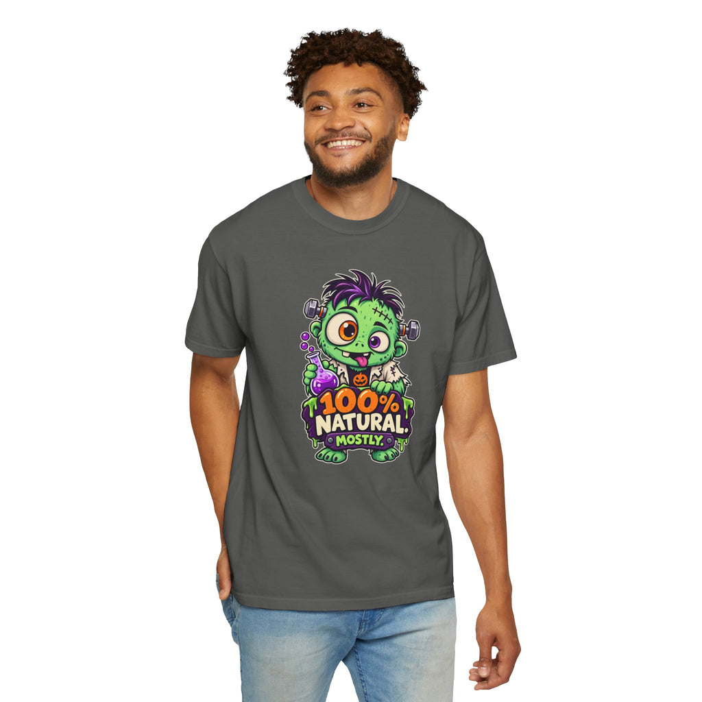 100% Natural. Mostly. – Cute Halloween Lab Monster T-Shirt
