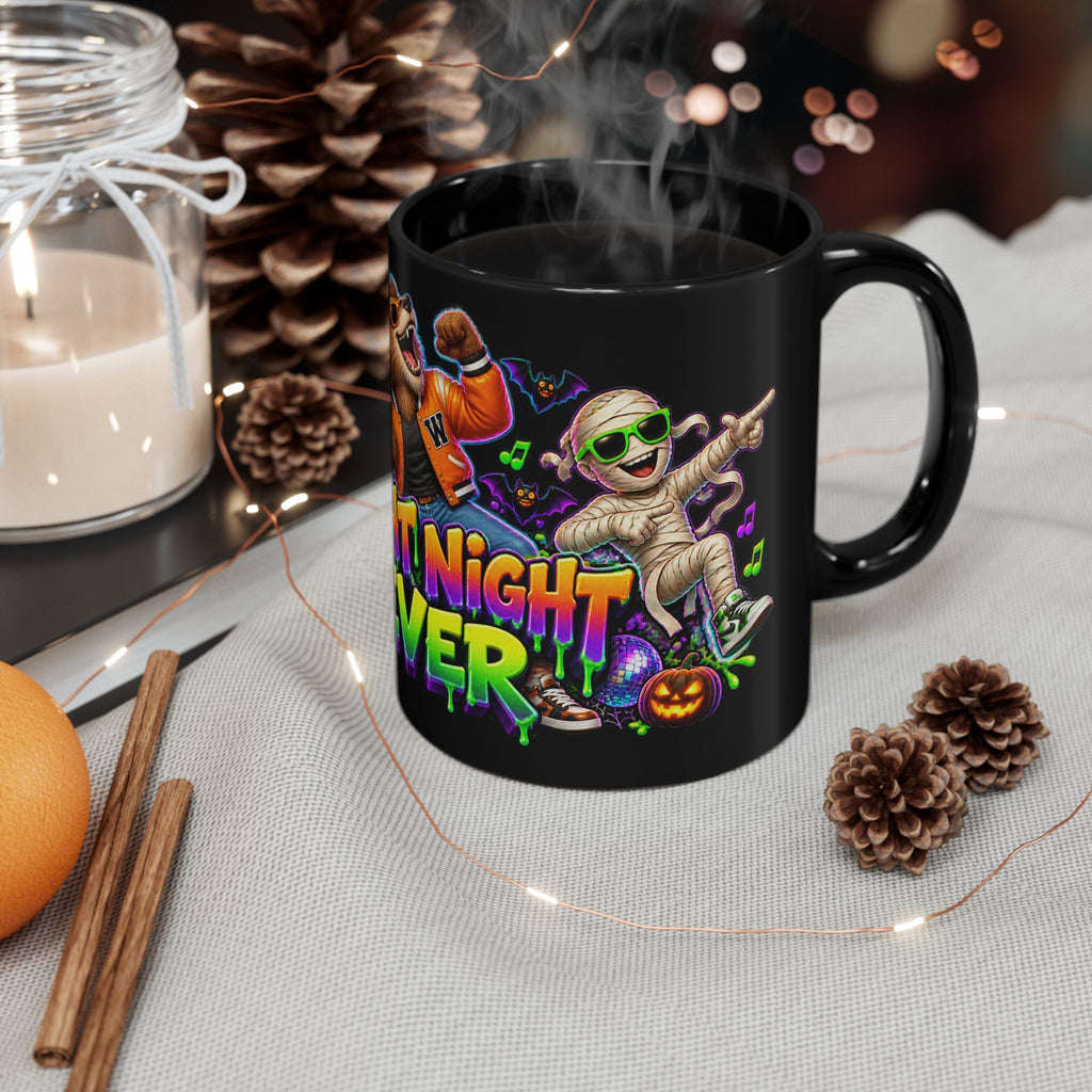 Fright Night Fever Dancing Monsters Halloween Black Mug