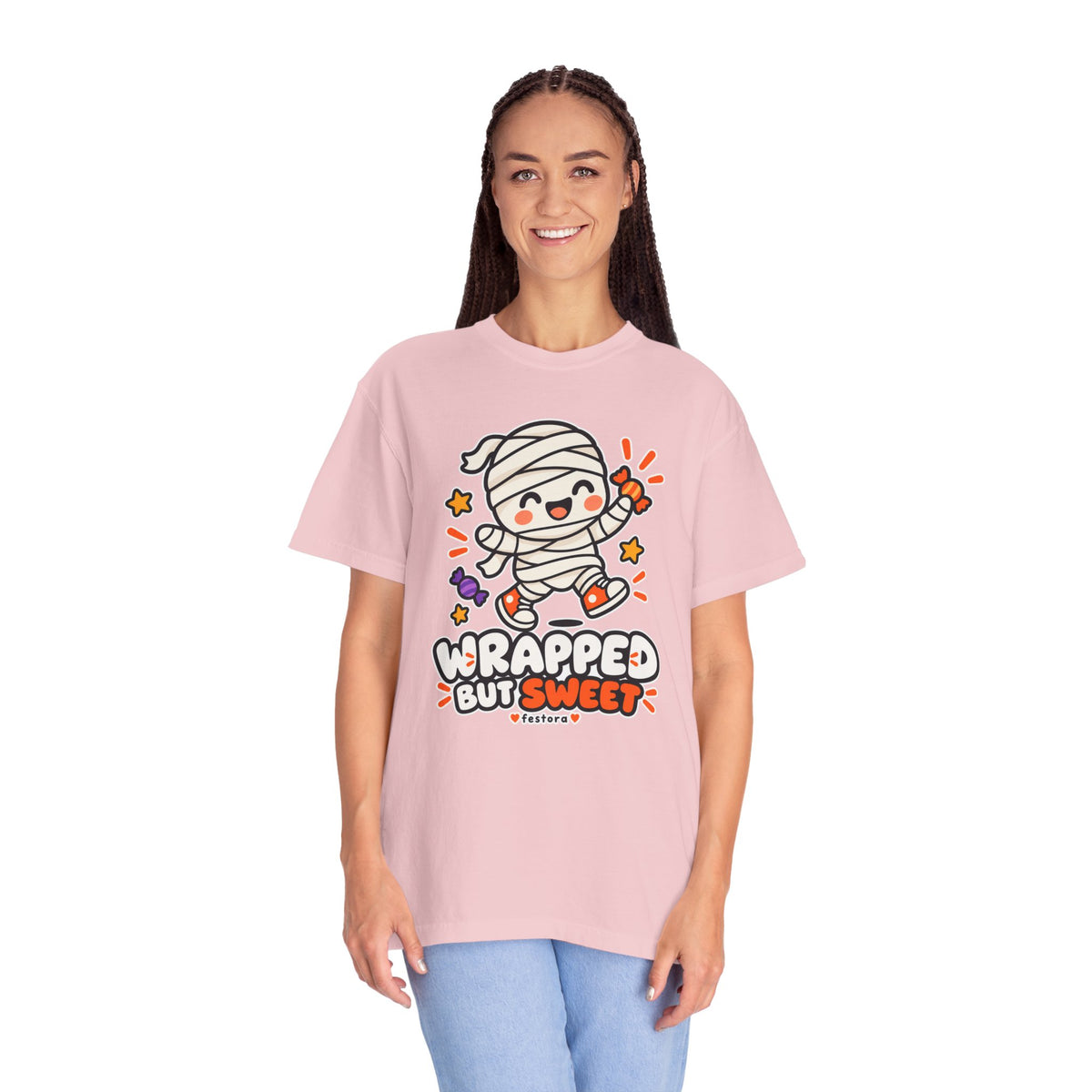 Wrapped but Sweet Halloween T-Shirt | Cute Mummy Graphic Tee