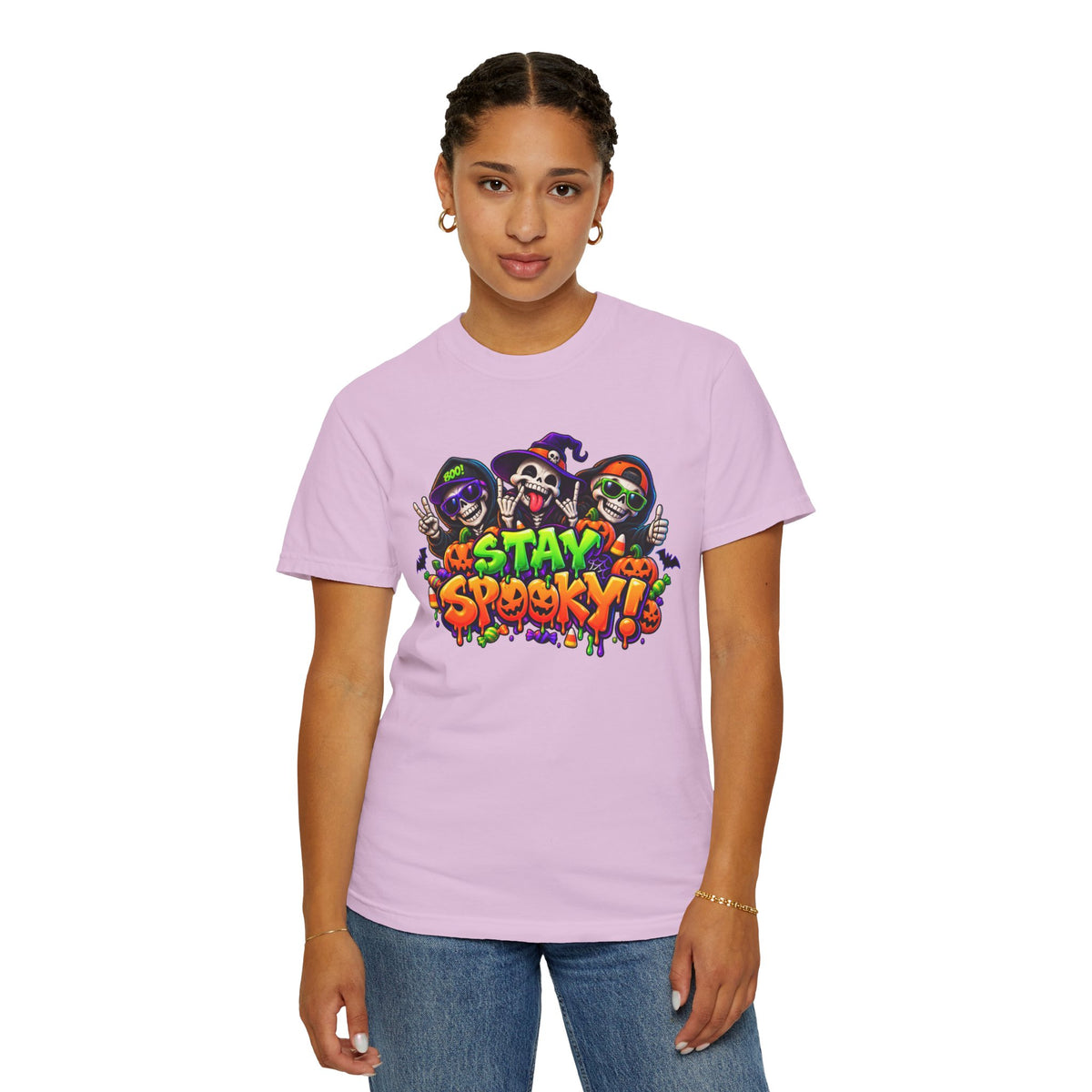 Stay Spooky Halloween T-Shirt – Funny Skeleton Crew Colorful Graphic Tee