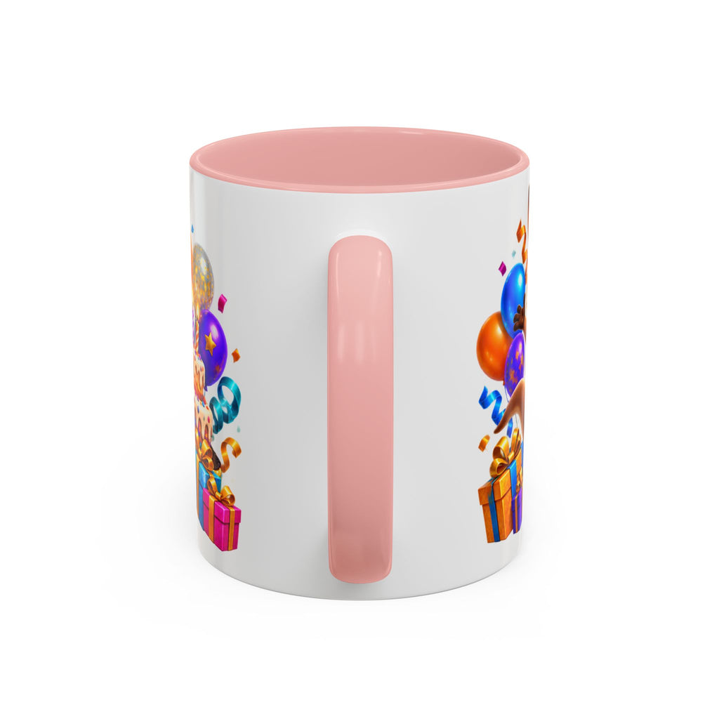 Hop Into Your Birthday White Mug – Cute Kangaroo Birthday Cup, Colorful Fun Party Gift