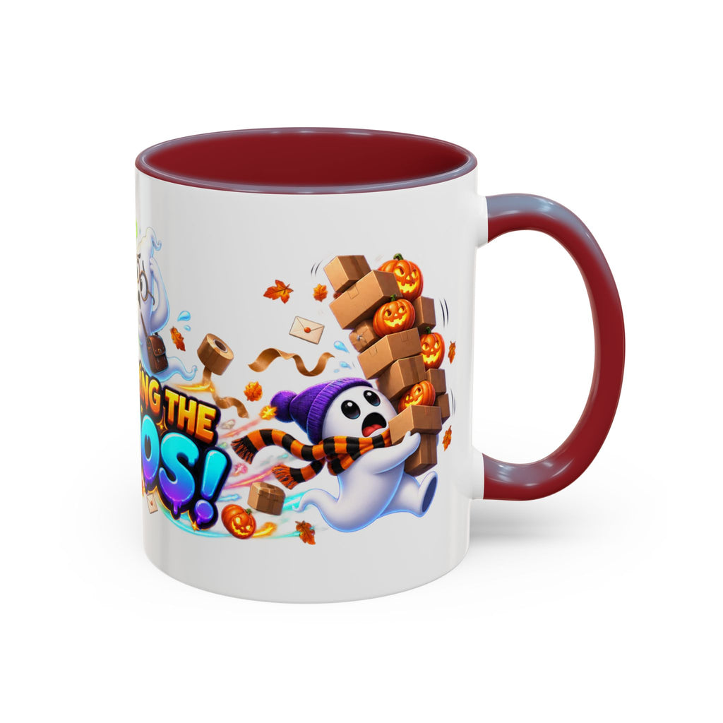 Delivering the Boos Ghost Delivery Halloween White Mug