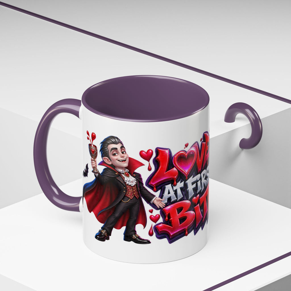 Love at First Bite Funny Vampire Halloween White Mug