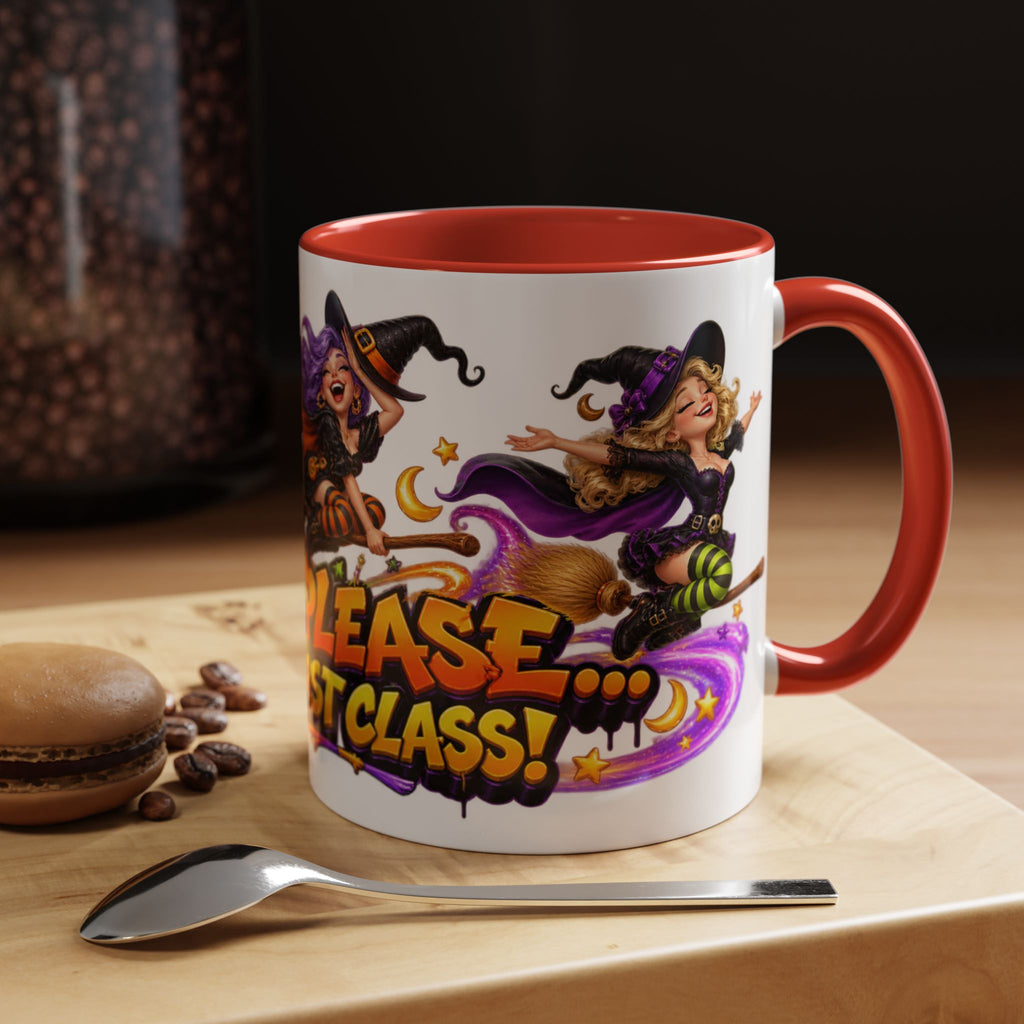 Witch Please I Fly First Class Halloween White Mug