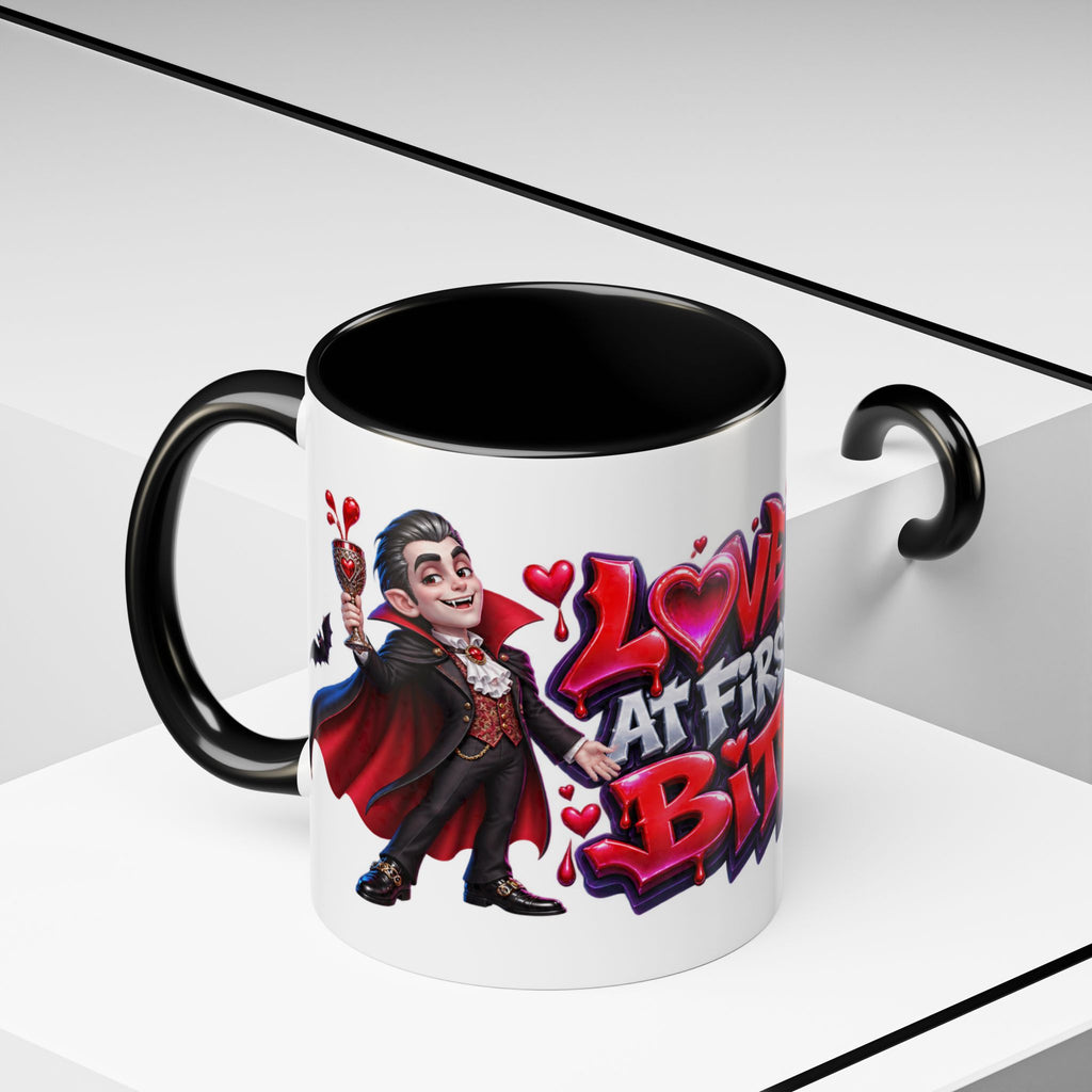 Love at First Bite Funny Vampire Halloween White Mug