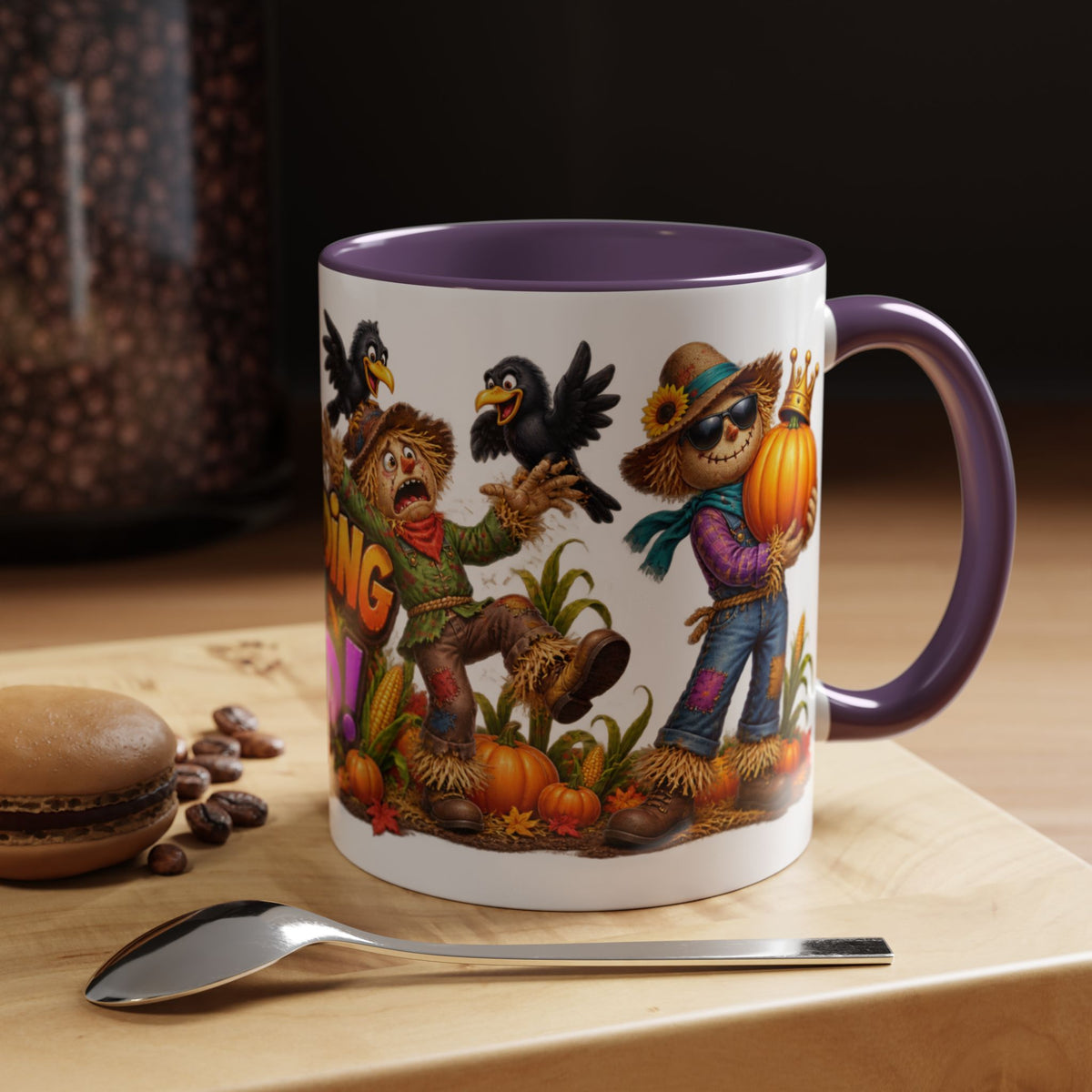 Outstanding in Our Field Funny Scarecrow Halloween White Mug