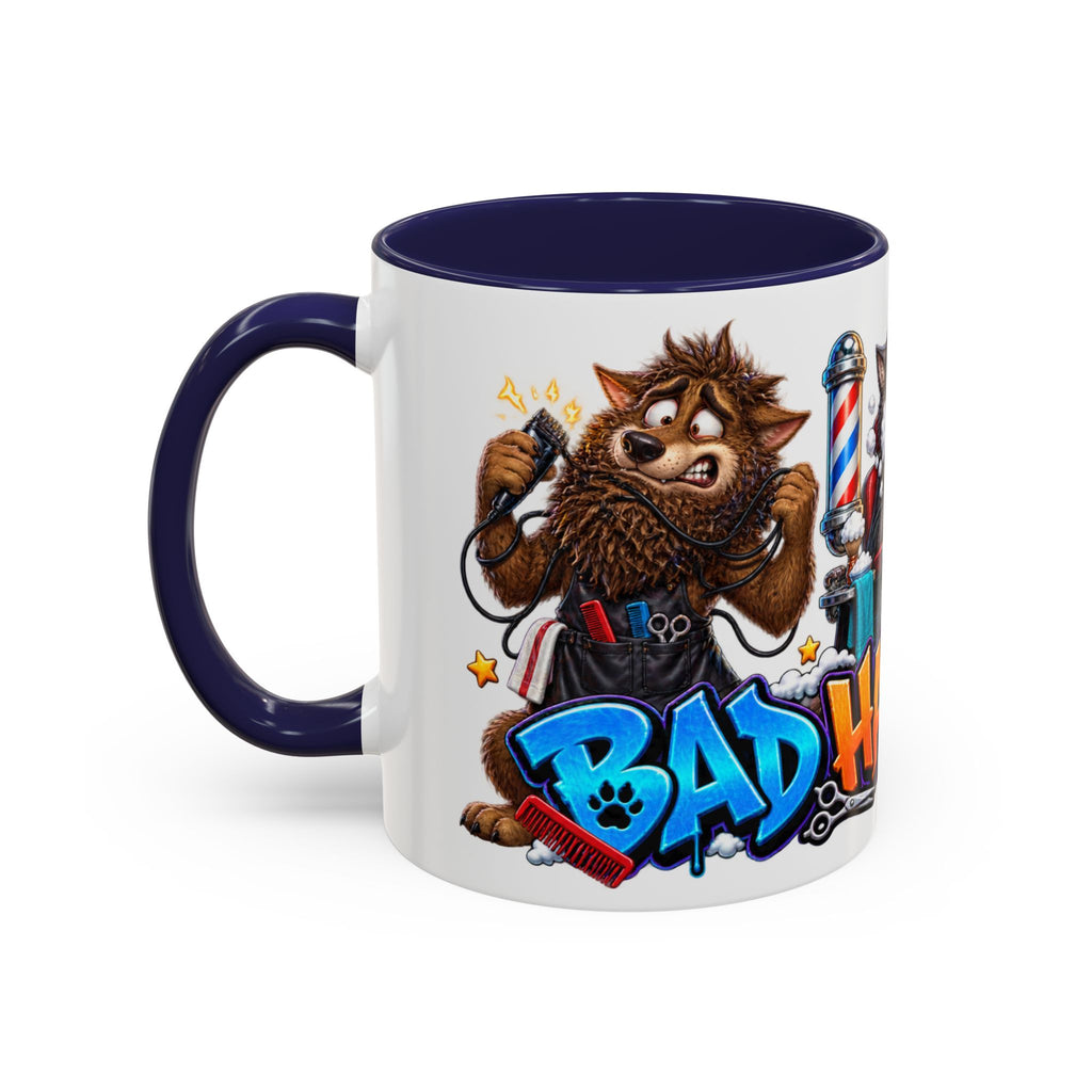 Bad Hair Night Funny Werewolf Barber Halloween White Mug