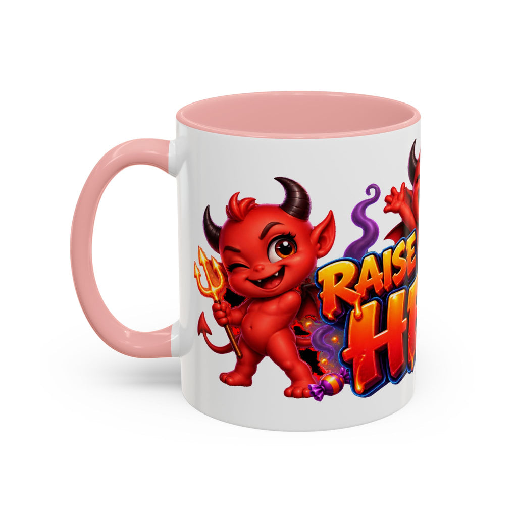 Raise a Little Hell Cute Devils Halloween White Mug