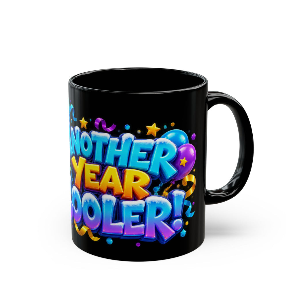 Another Year Cooler Penguin Birthday Black Mug