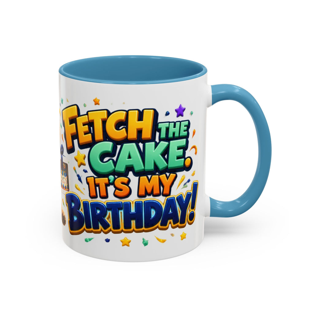 Fetch the Cake Golden Retriever Birthday White Mug
