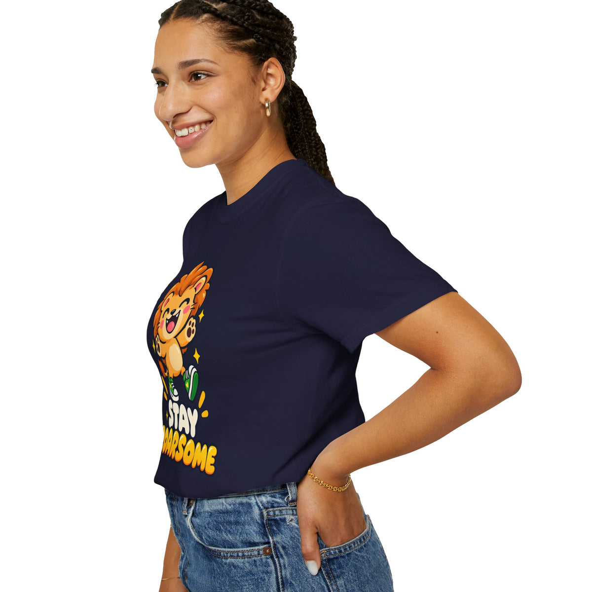 Stay Roarsome – Cute Happy Lion Graphic T-Shirt