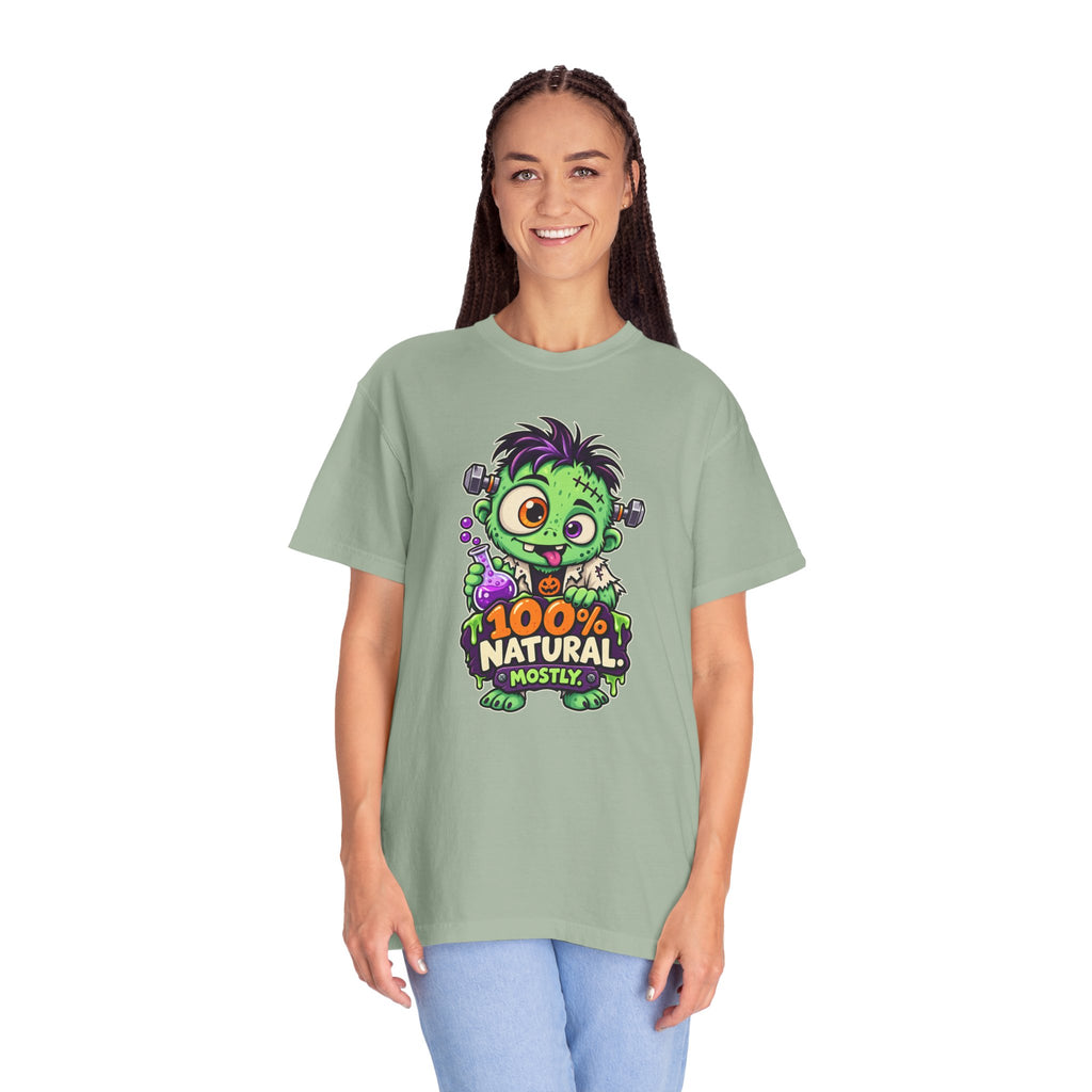 100% Natural. Mostly. – Cute Halloween Lab Monster T-Shirt