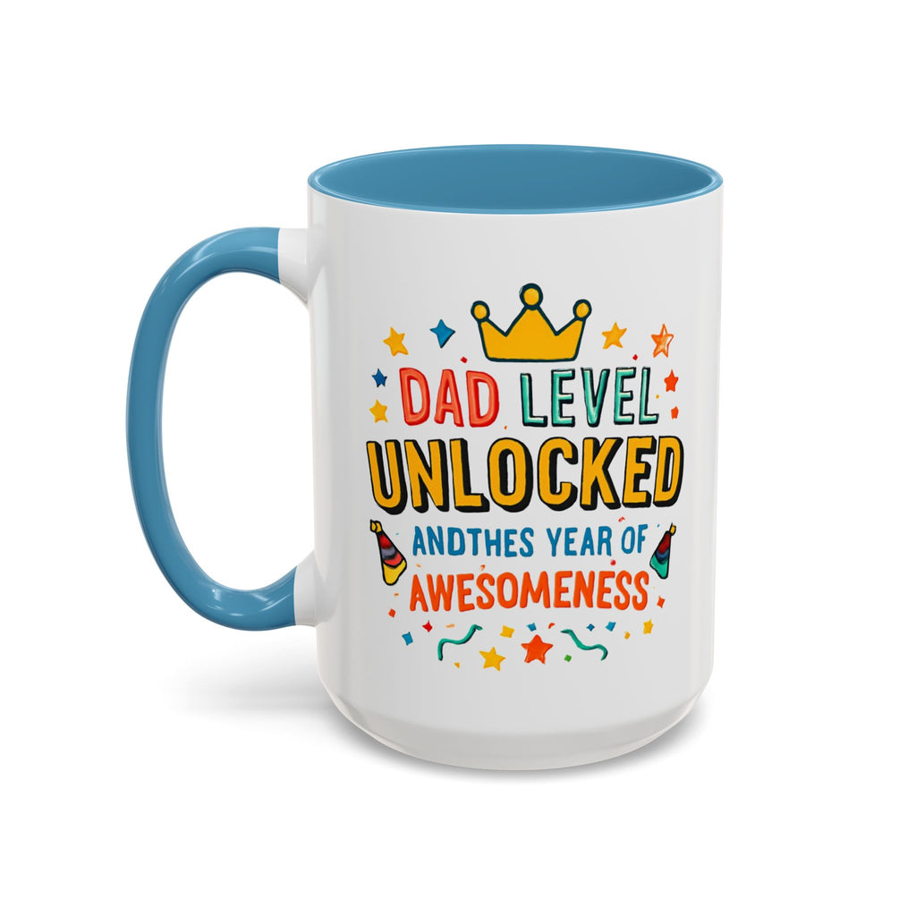 Dad Level Unlocked Coffee Mug – Funny Father’s Day 11/15oz Accent Mug