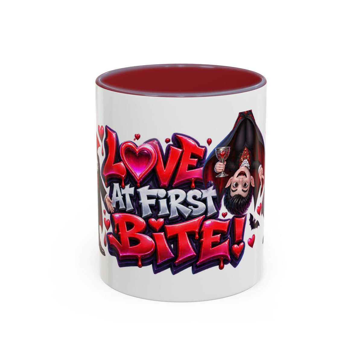 Love at First Bite Funny Vampire Halloween White Mug