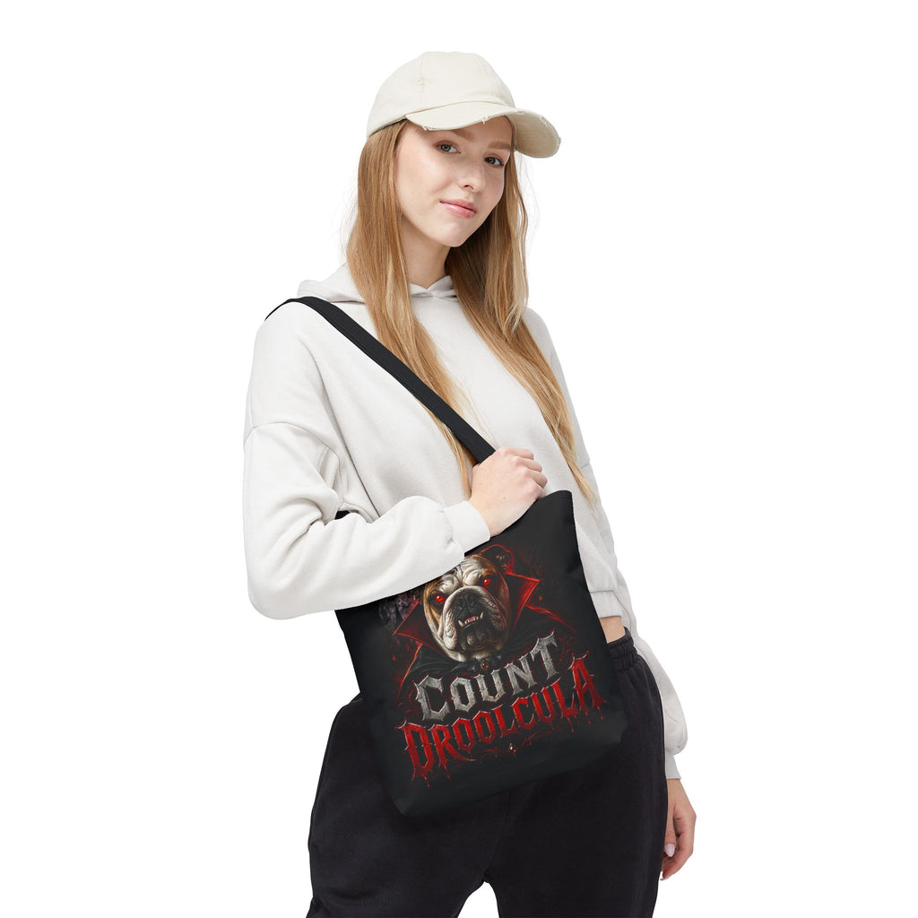 Count Droolcula Tote Bag — Halloween Bulldog Vampire Tote