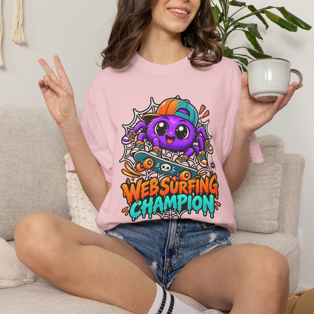 Web Surfing Champion – Cute Halloween Spider T-Shirt