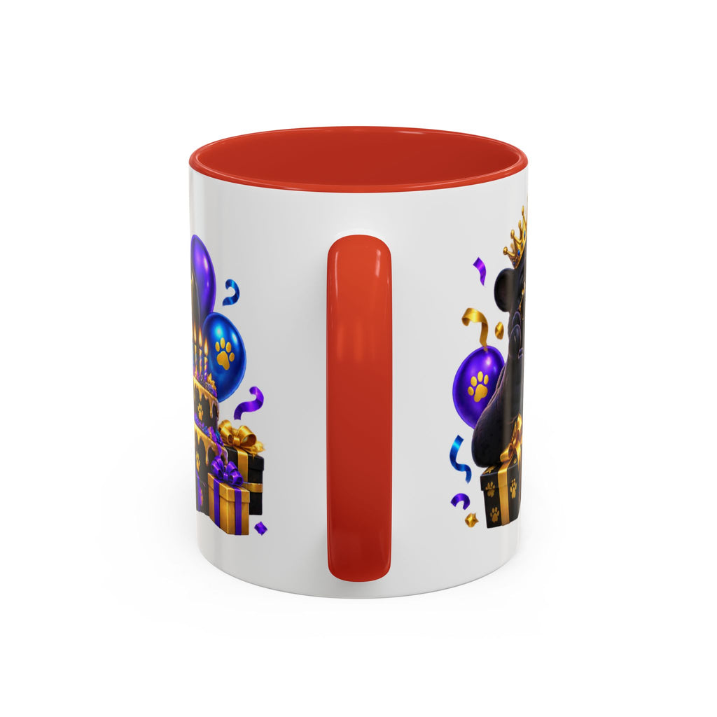 Black Panther Happy Birthday Mug – Purple Blue & Gold Birthday Gift – FestoraShop White Coffee Mug