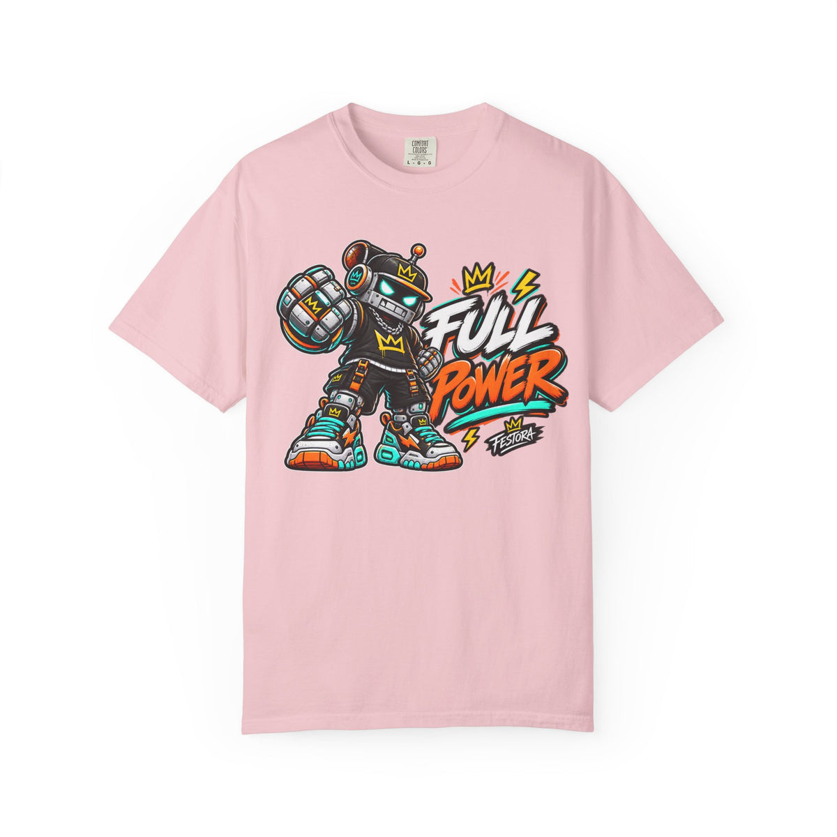 Full Power Robot Graphic T-Shirt — Retro Streetwear Tee
