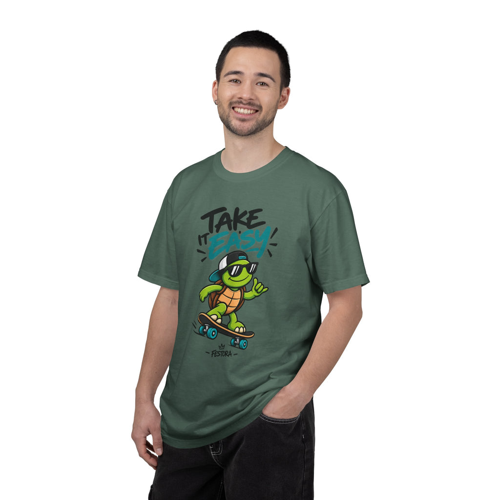 Take It Easy Skate Turtle Graphic T-Shirt | Festora Everyday
