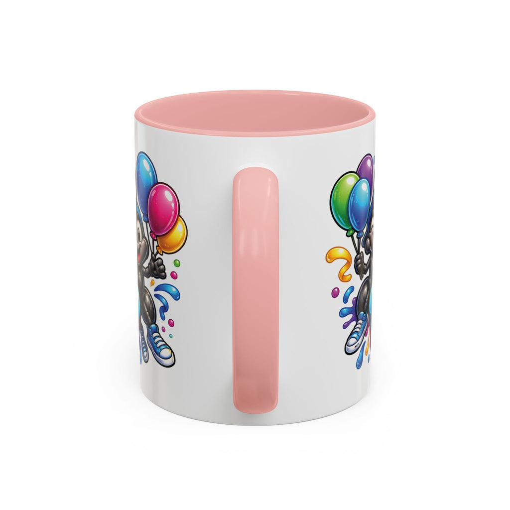 Happy Birthday Cartoon Mug – Graffiti Ants, Birthday Cake, Balloons & Confetti Coffee Cup