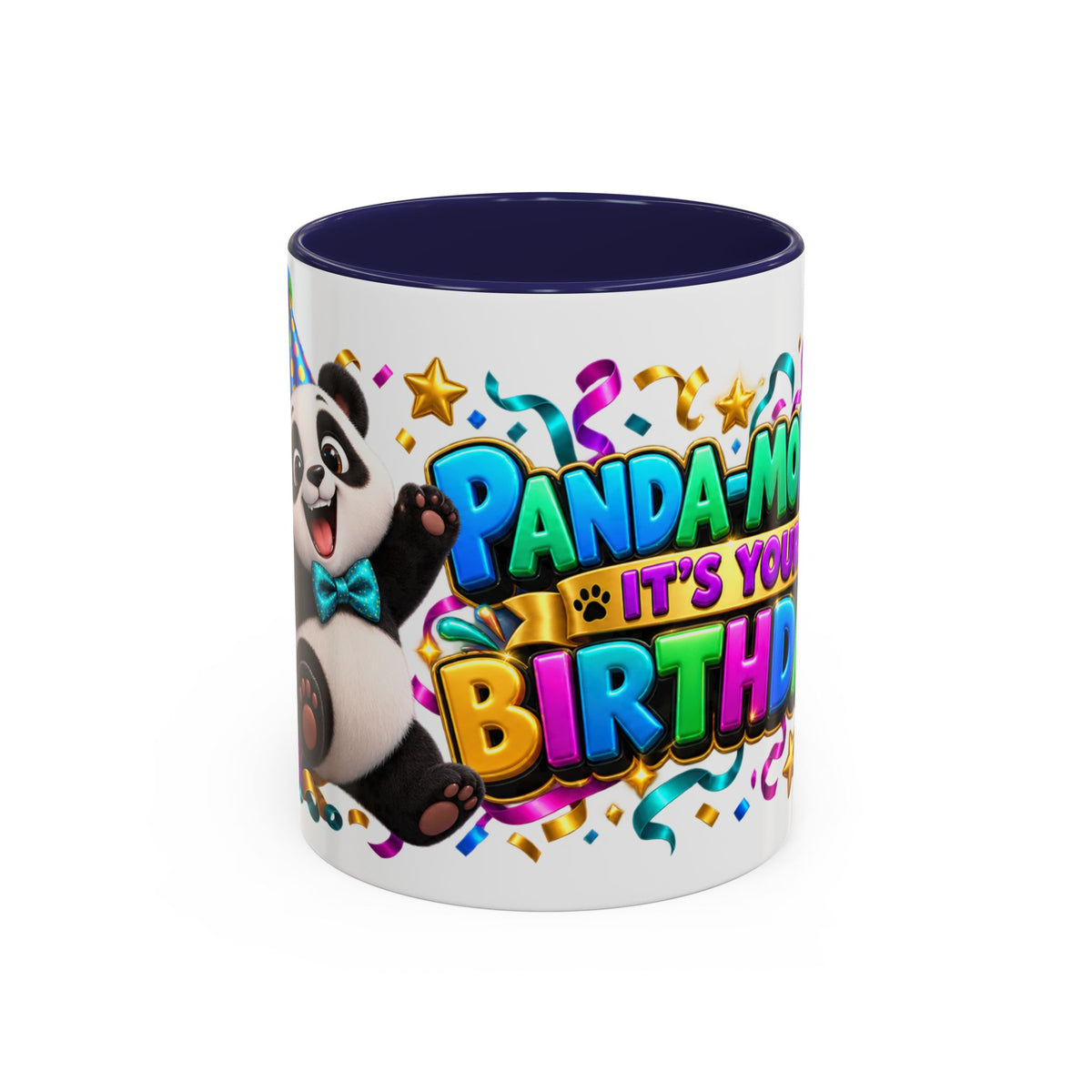 Panda-Monium! It’s Your Birthday White Mug – Cute Panda Birthday Cup, Colorful Fun Party Gift