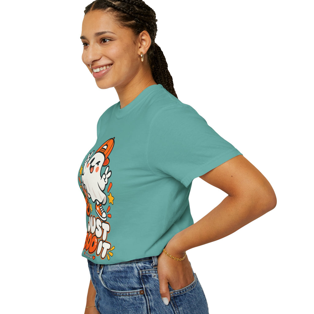 Just Boo It Halloween T-Shirt | Cute Skater Ghost Graphic Tee