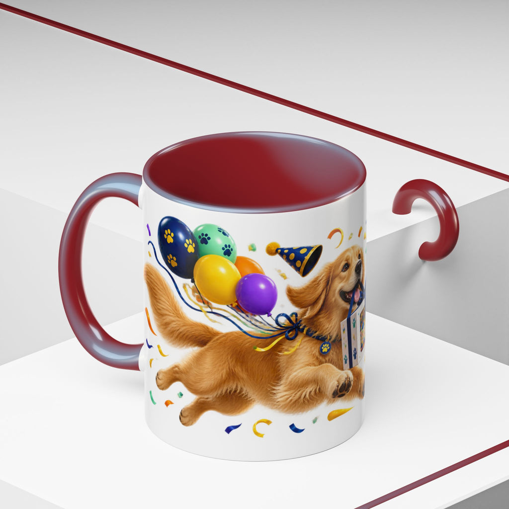 Fetch the Cake Golden Retriever Birthday White Mug