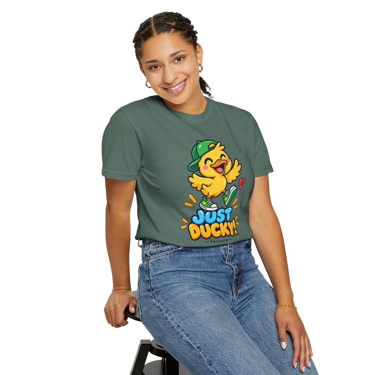 Just Ducky! – Cute Happy Duck Graphic T-Shirt