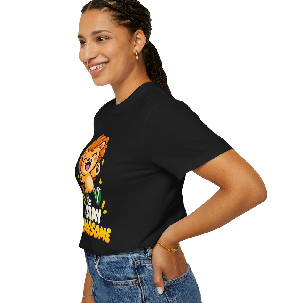 Stay Roarsome – Cute Happy Lion Graphic T-Shirt