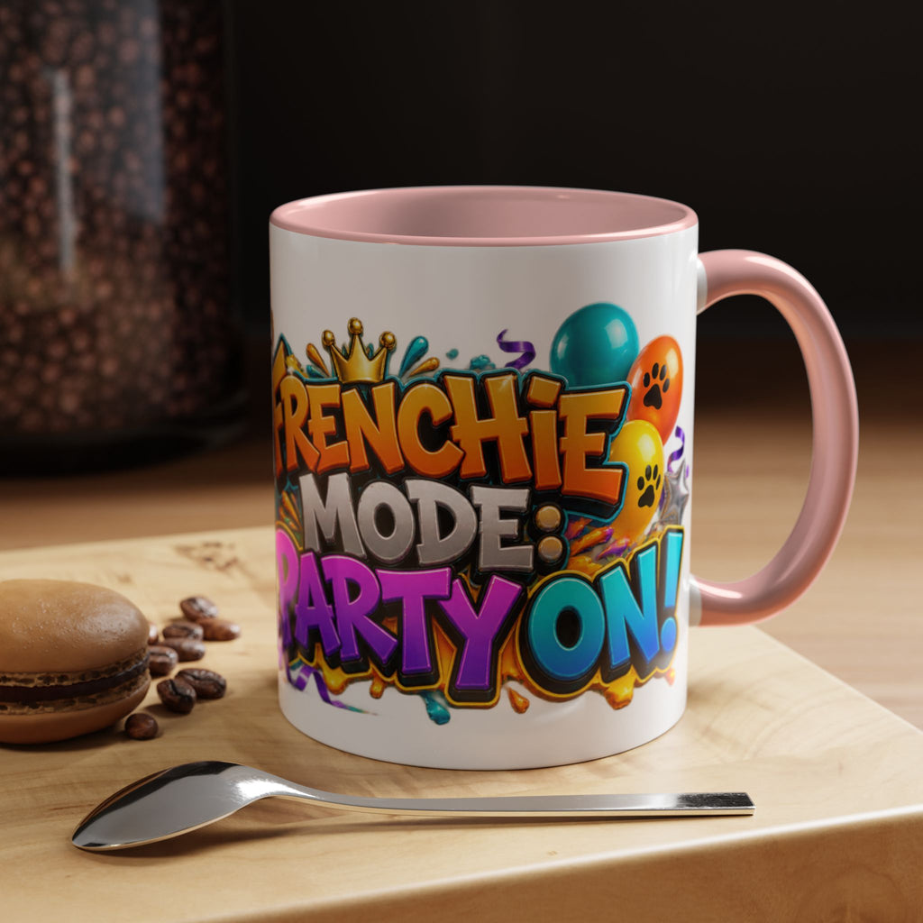 Frenchie Mode Party On French Bulldog Birthday White Mug