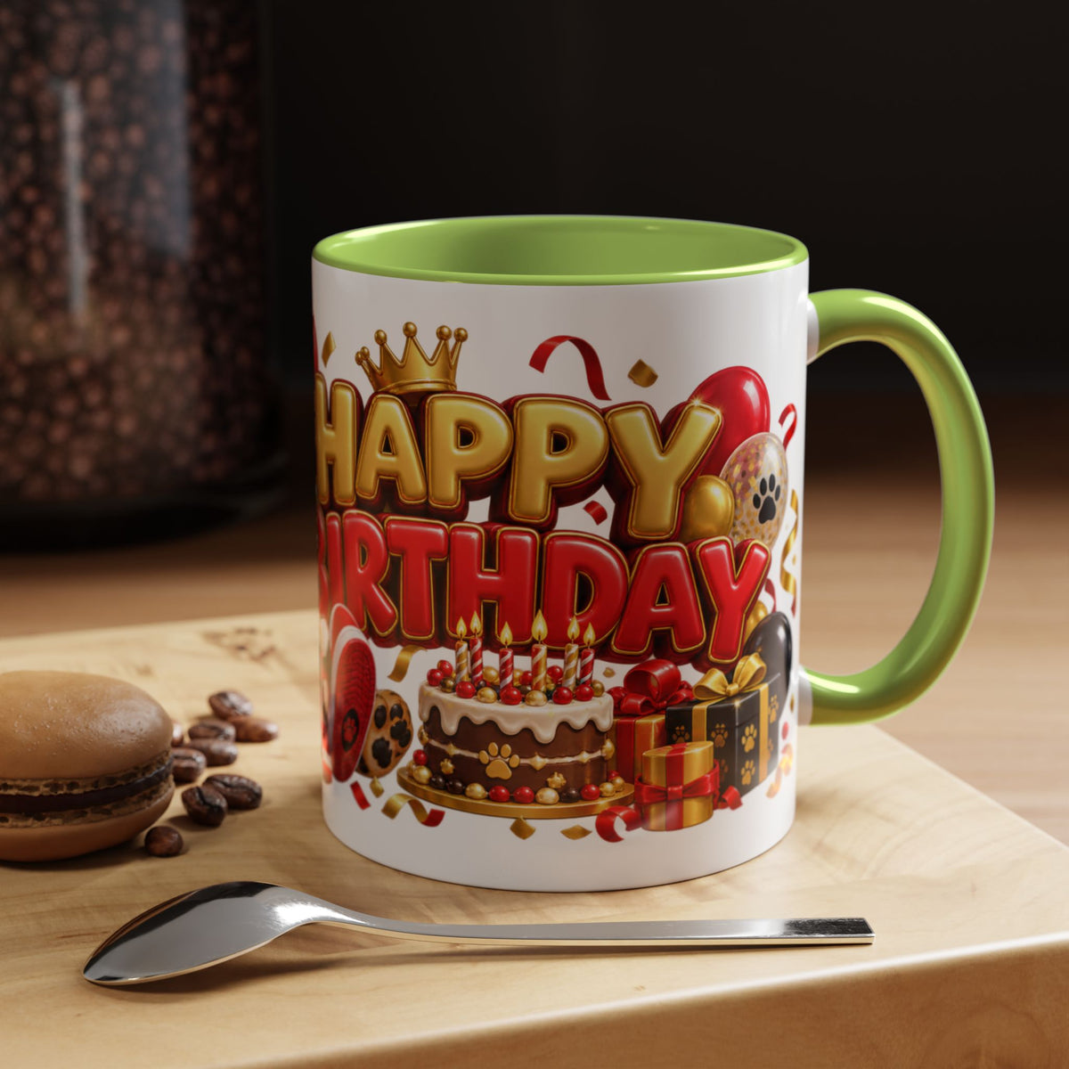 Title: Happy Birthday Jaguar Mug – Colorful 3D Birthday Gift – White Coffee Mug