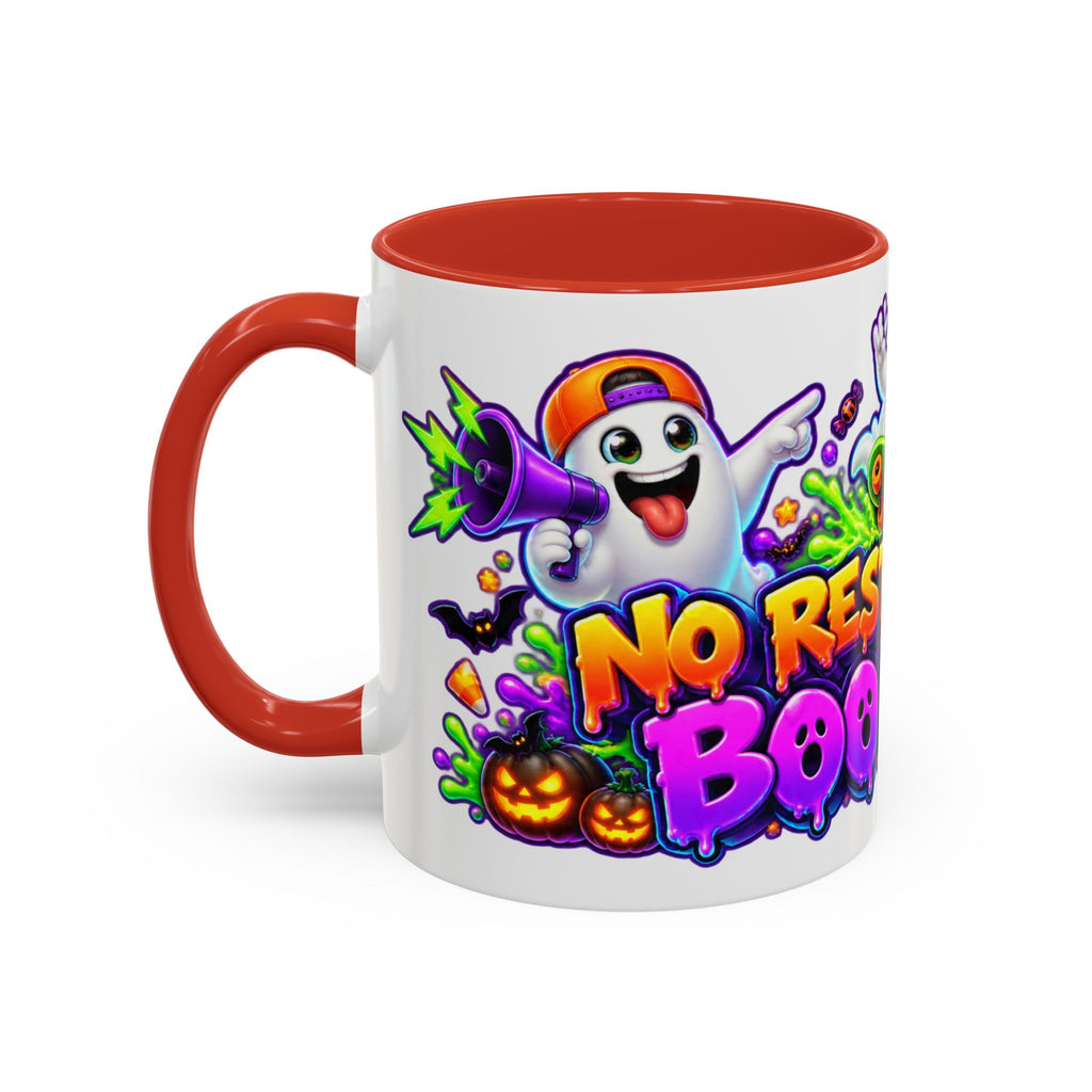 No Rest for the Boo Crew Crazy Ghosts Halloween White Mug