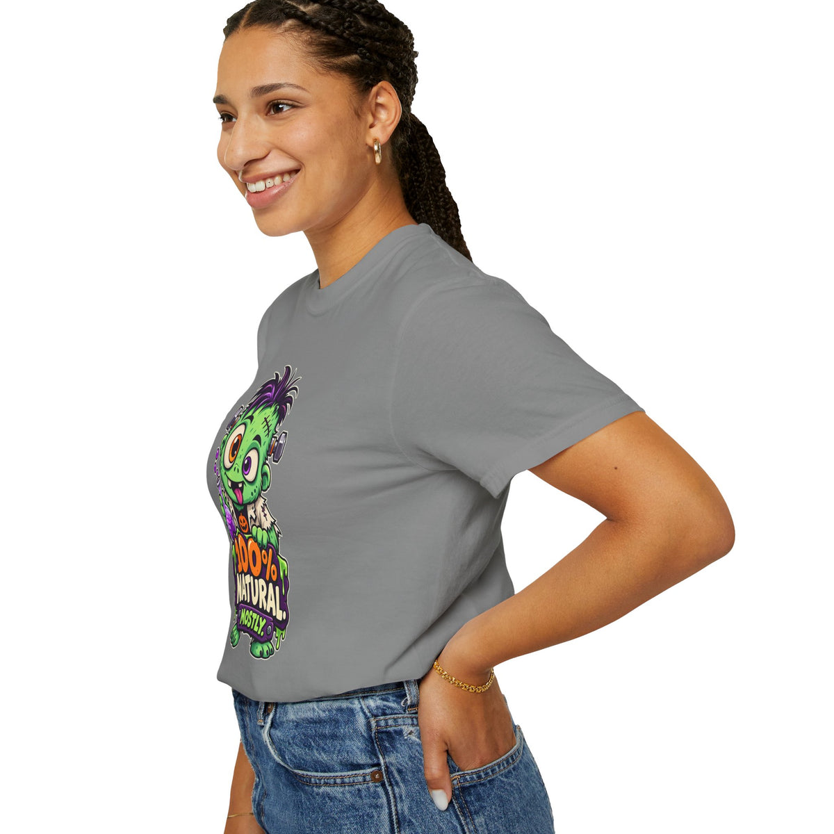 100% Natural. Mostly. – Cute Halloween Lab Monster T-Shirt