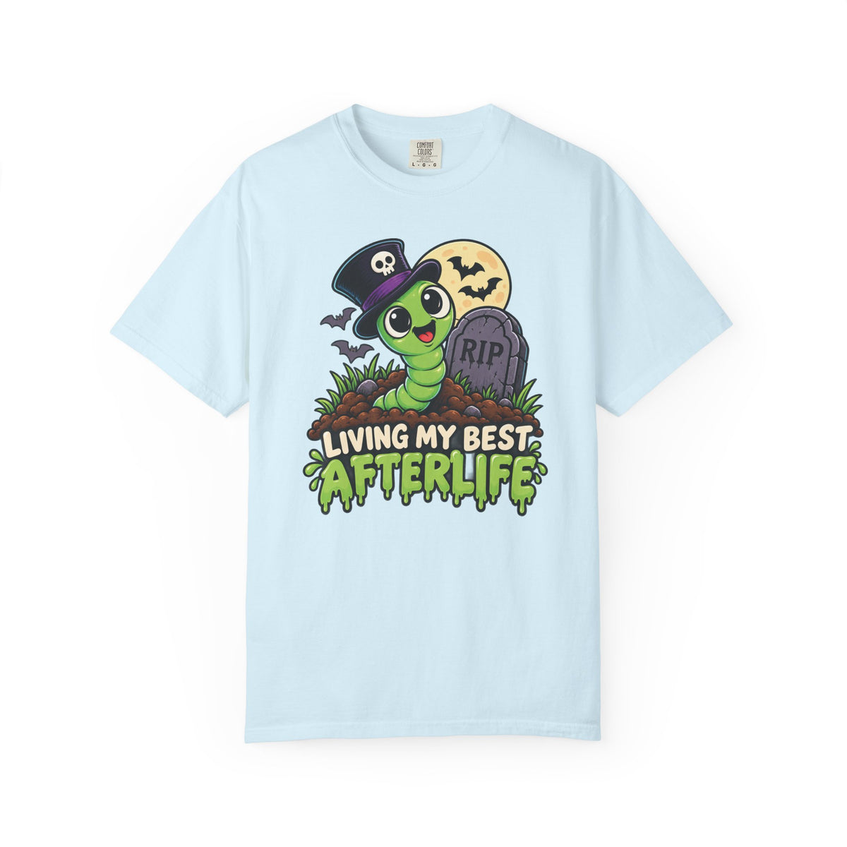 Living My Best Afterlife – Cute Halloween Graveyard Worm T-Shirt