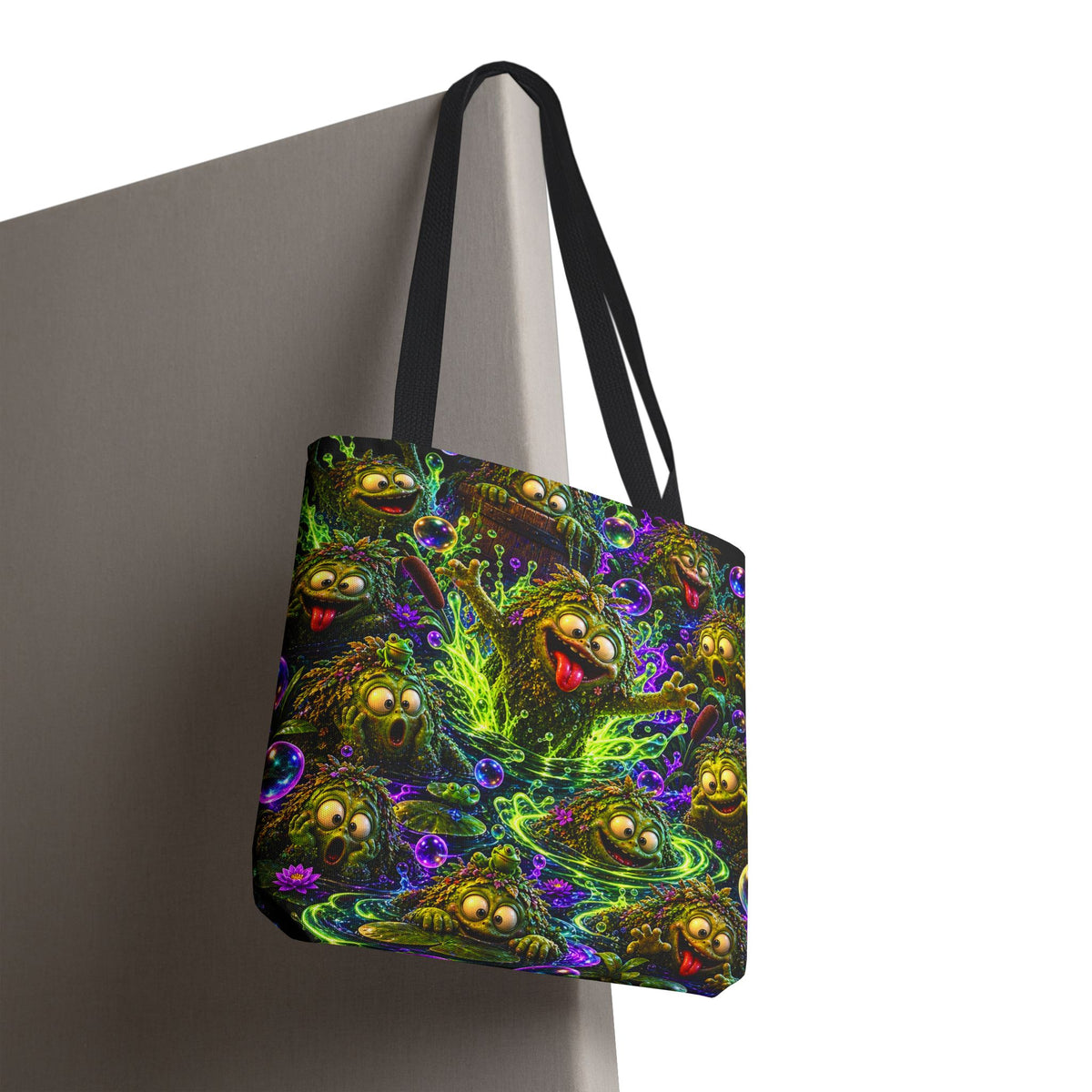 Cosmic Jellyfish Tote Bag – Neon Deep-Sea Galaxy Beach Tote