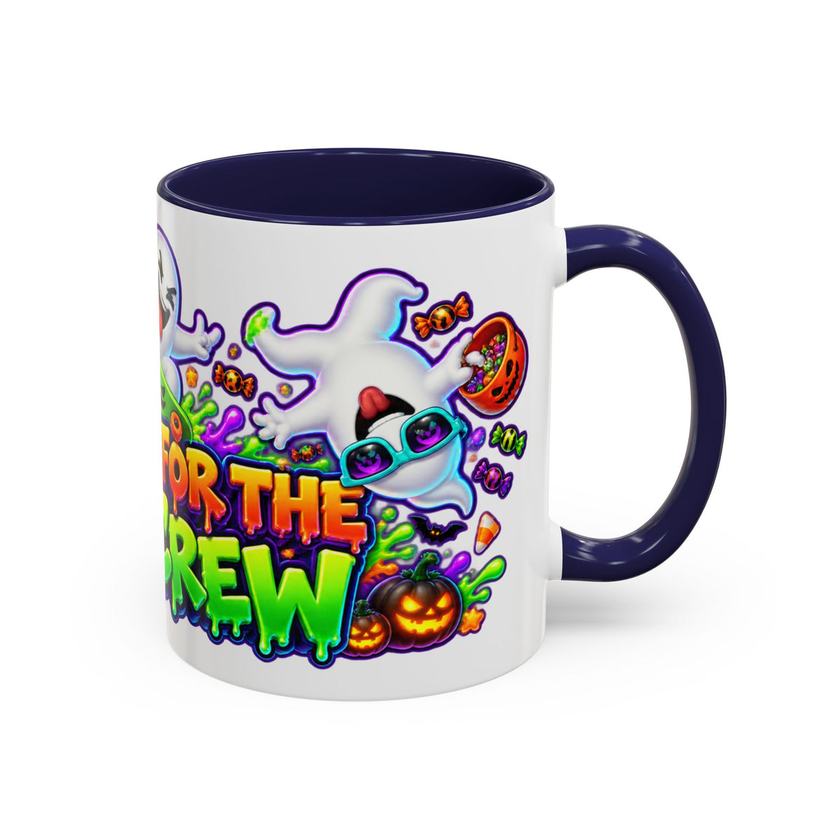 No Rest for the Boo Crew Crazy Ghosts Halloween White Mug