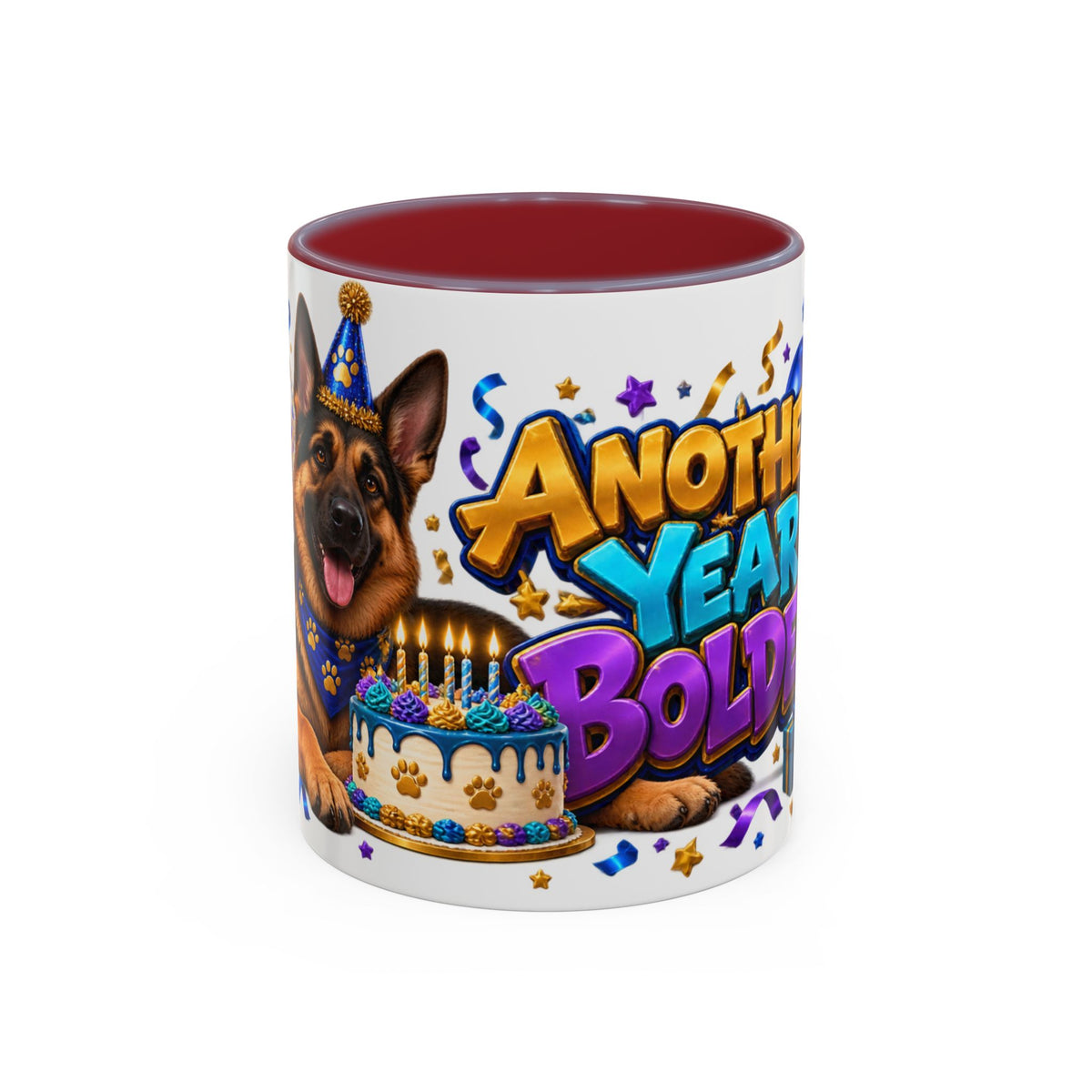 German Shepherd Birthday Mug – Another Year Bolder White Coffee Cup