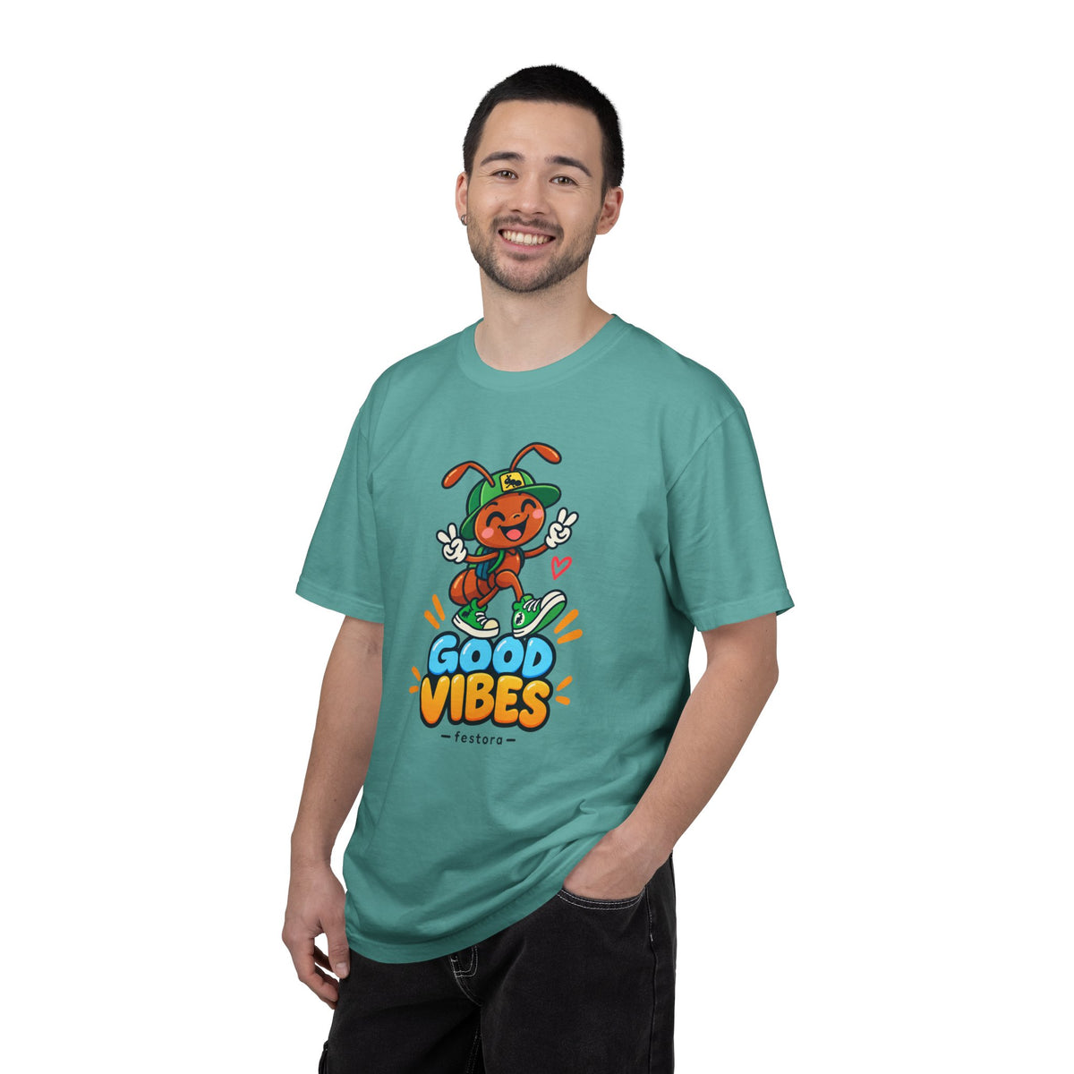Good Vibes – Happy Ant Graphic T-Shirt