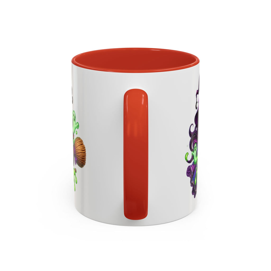 Brewing Up Trouble Witches Halloween White Mug