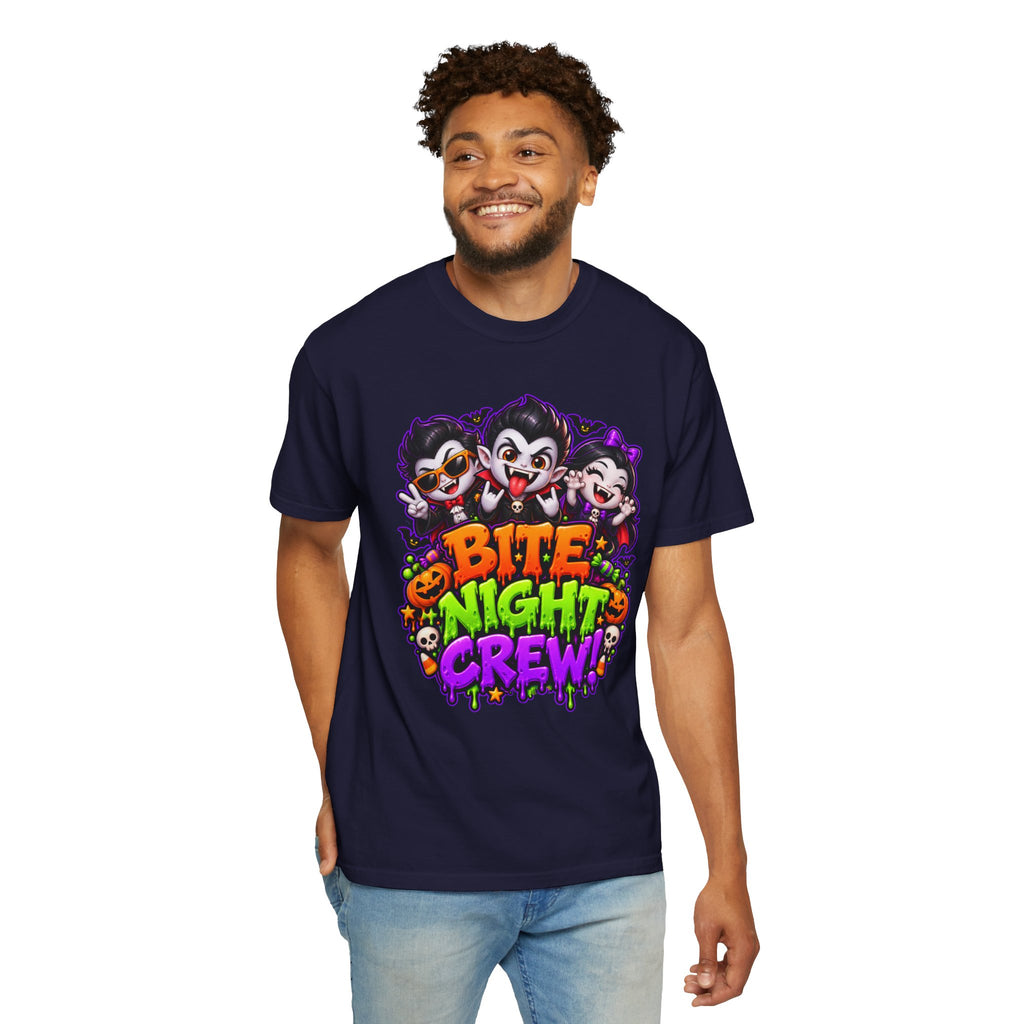 Bite Night Crew Halloween T-Shirt – Funny Vampire Graphic Tee