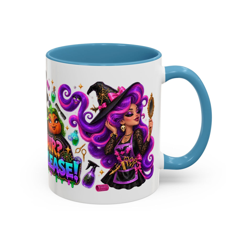 Bad Hair Witch Please Halloween Hairstylist White Mug