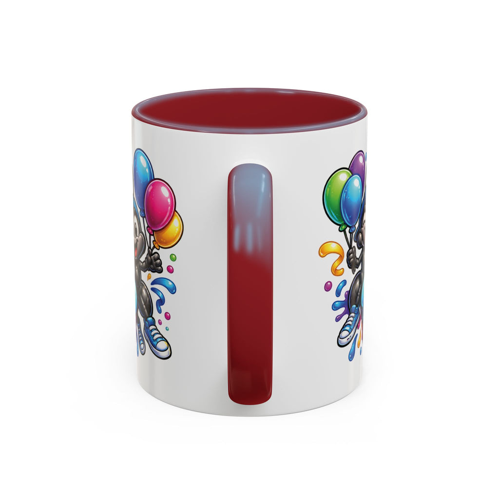 Happy Birthday Cartoon Mug – Graffiti Ants, Birthday Cake, Balloons & Confetti Coffee Cup