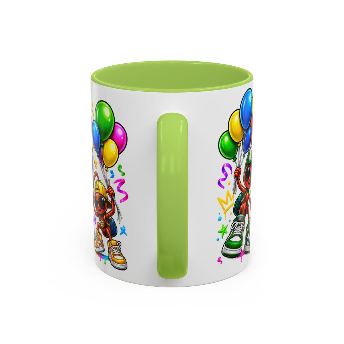 Happy Birthday Accent Coffee Mug - Colorful Graffiti Party Design (11 oz)